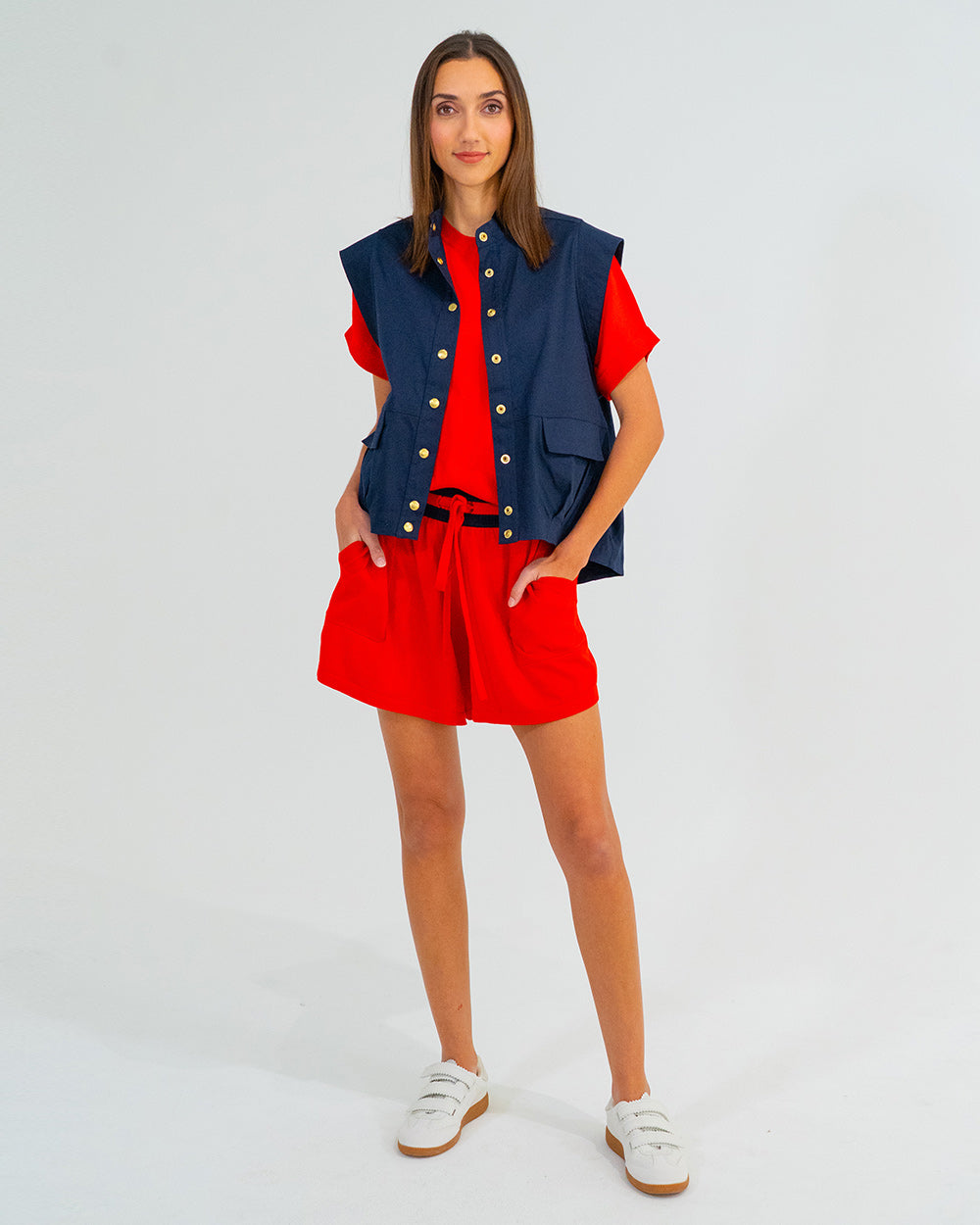 Adeline Knit Tee - Poppy