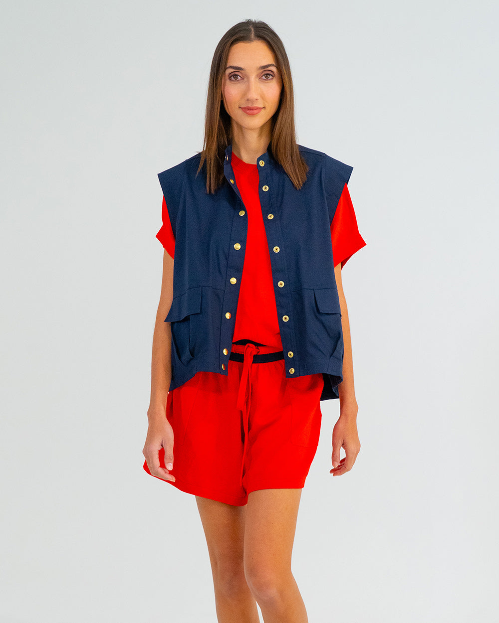 Adeline Knit Tee - Poppy