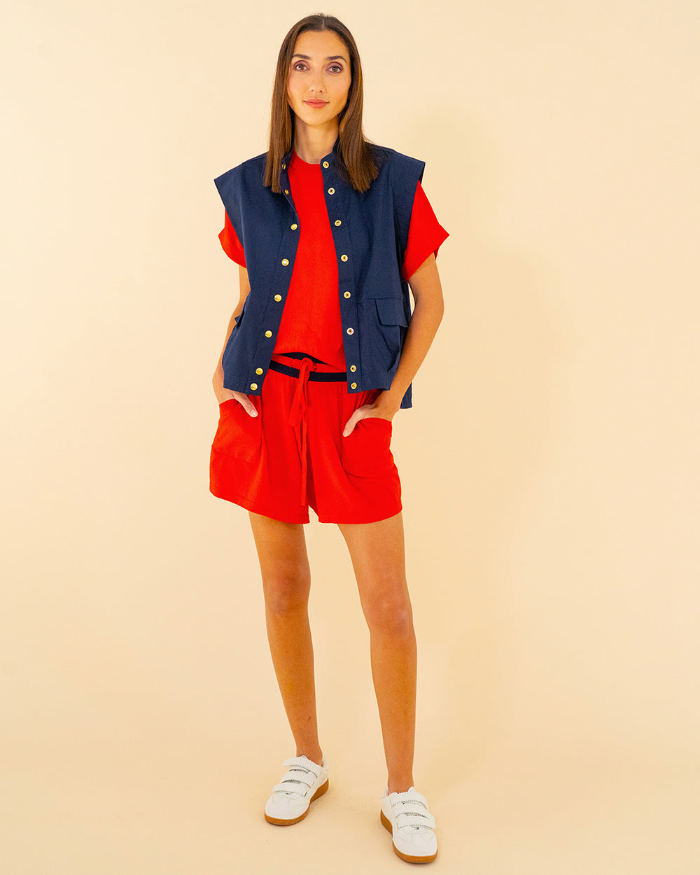 Adeline Knit Tee - Poppy