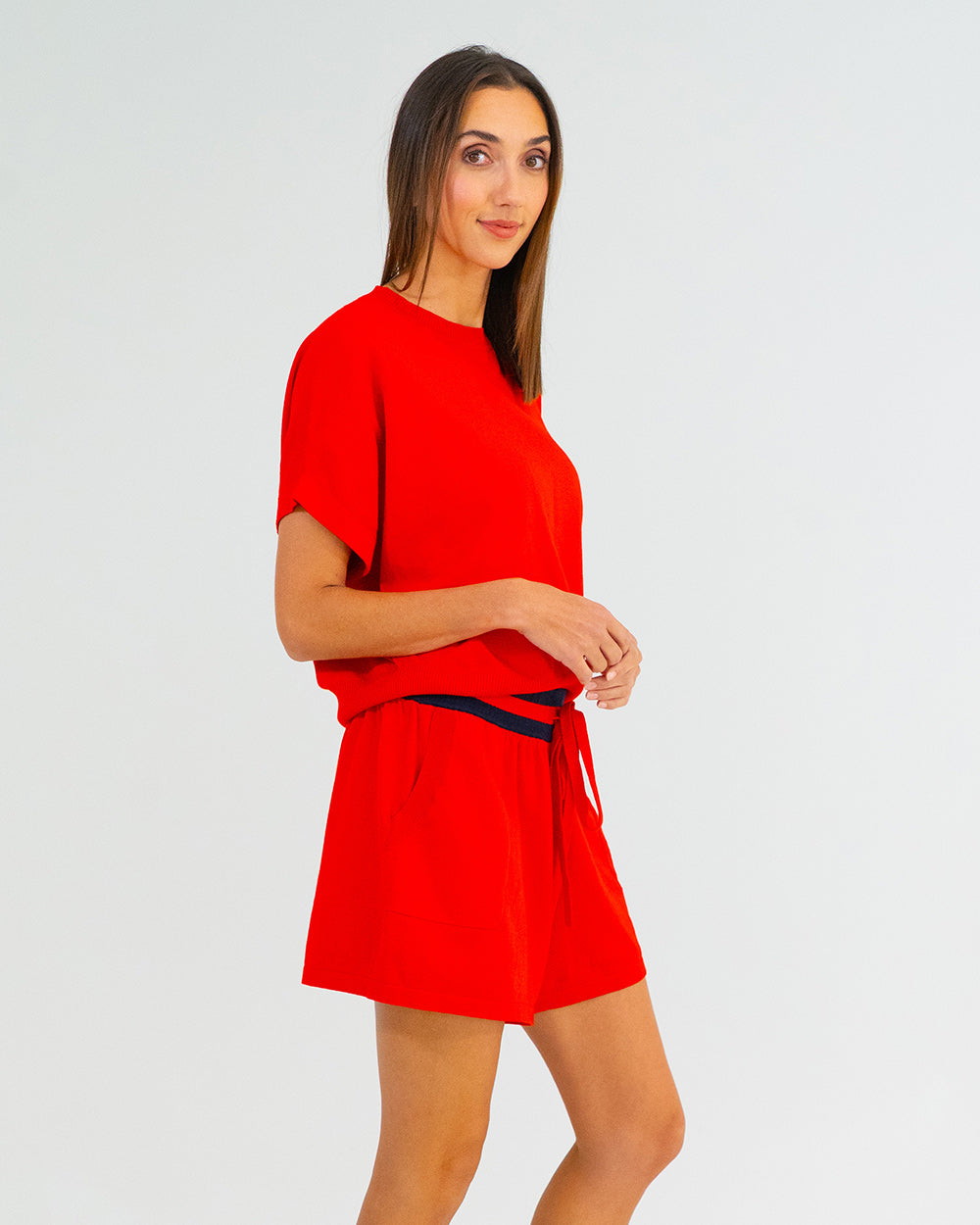 Adeline Knit Tee - Poppy