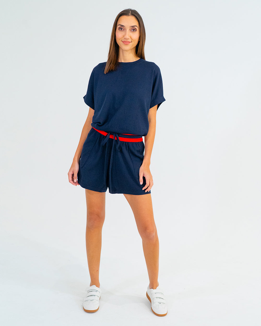 Adeline Knit Tee - Navy