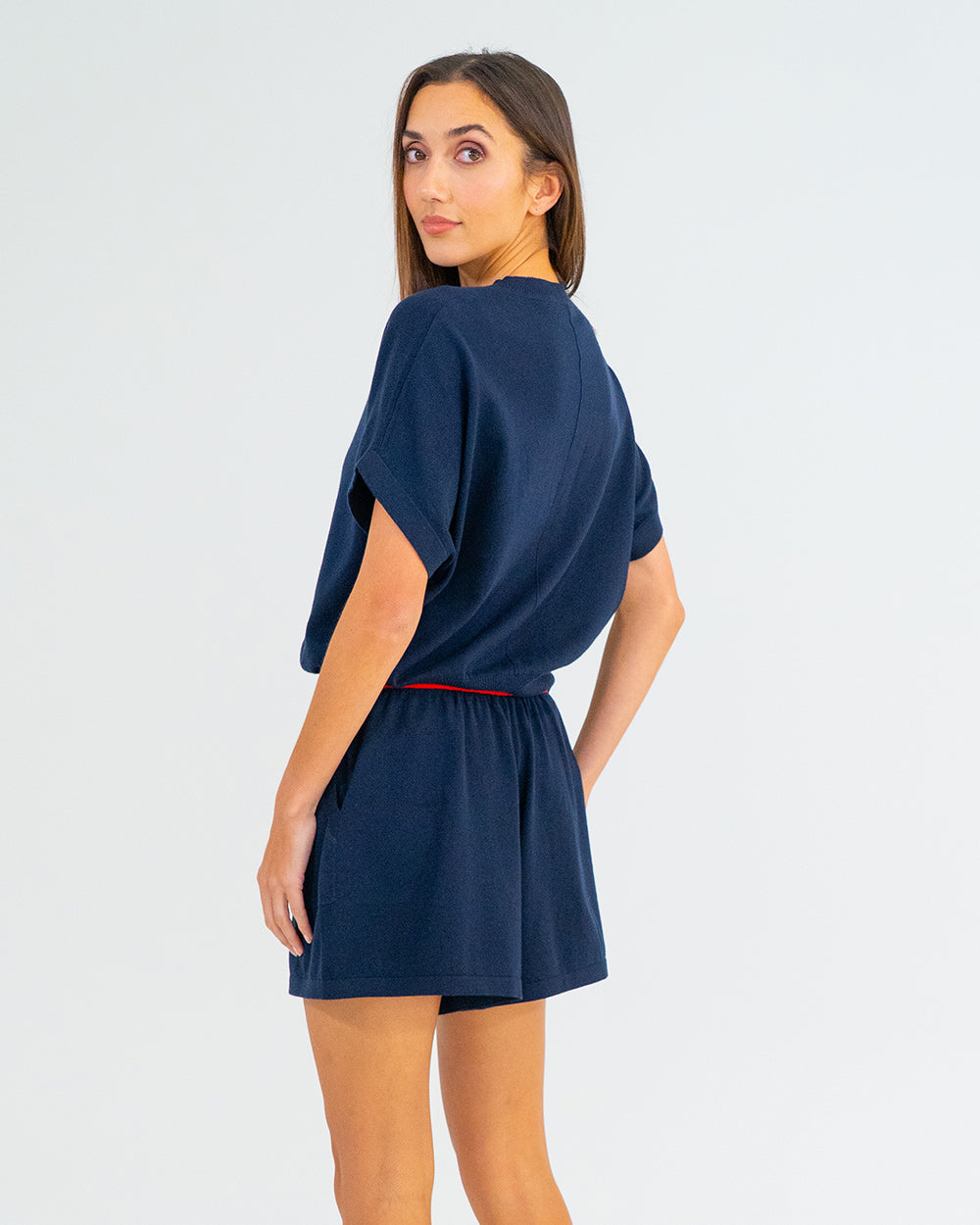 Adeline Knit Tee - Navy
