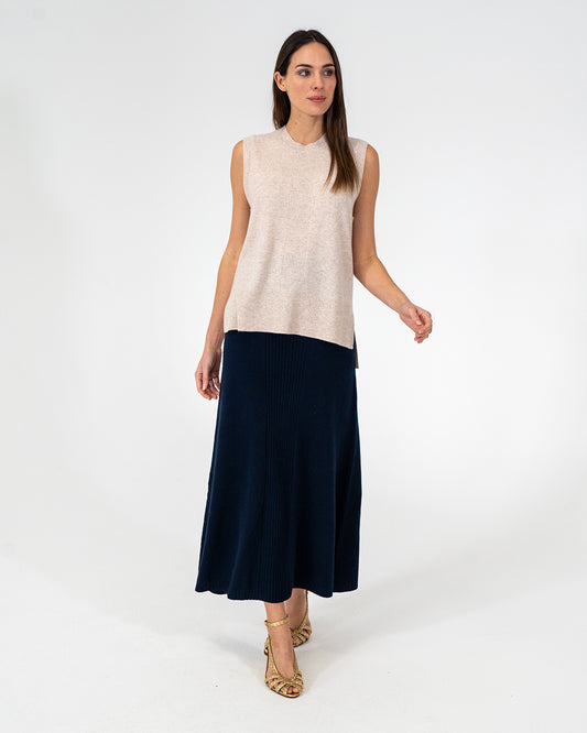Harriet Ribbed Skirt - Navy