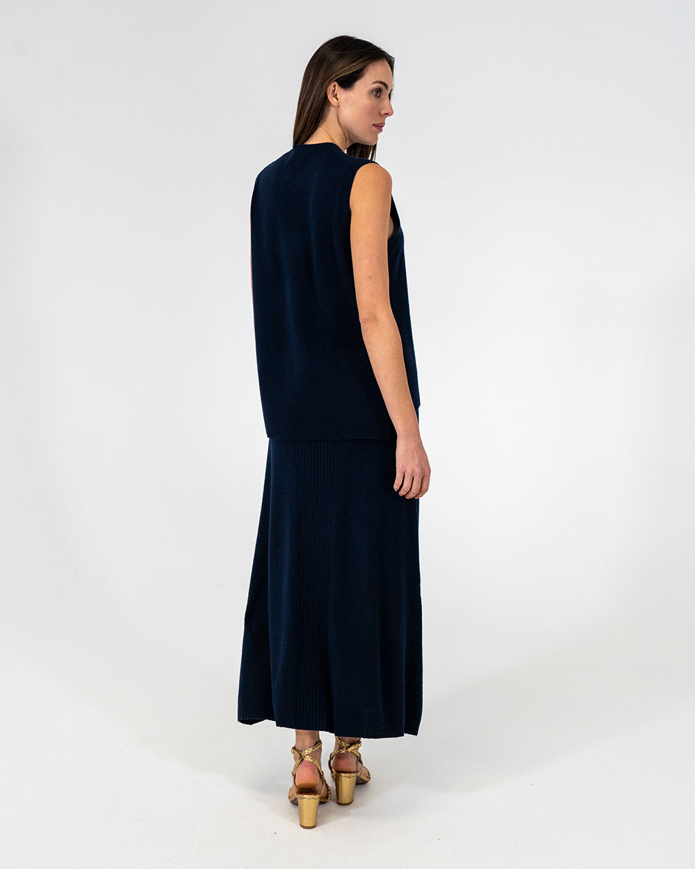Harriet Ribbed Skirt - Navy