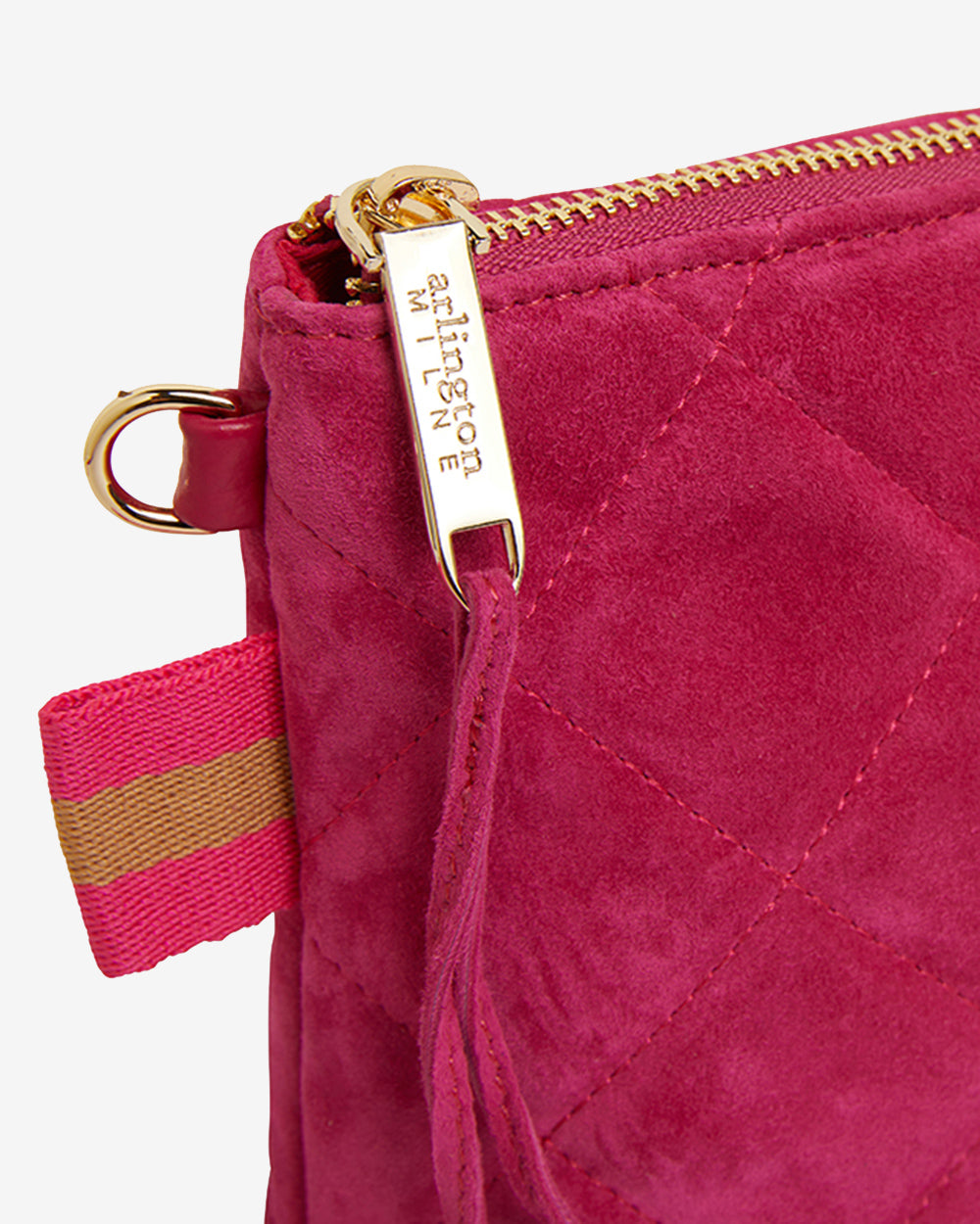 Alexis Crossbody - Quilted Hot Pink Suede