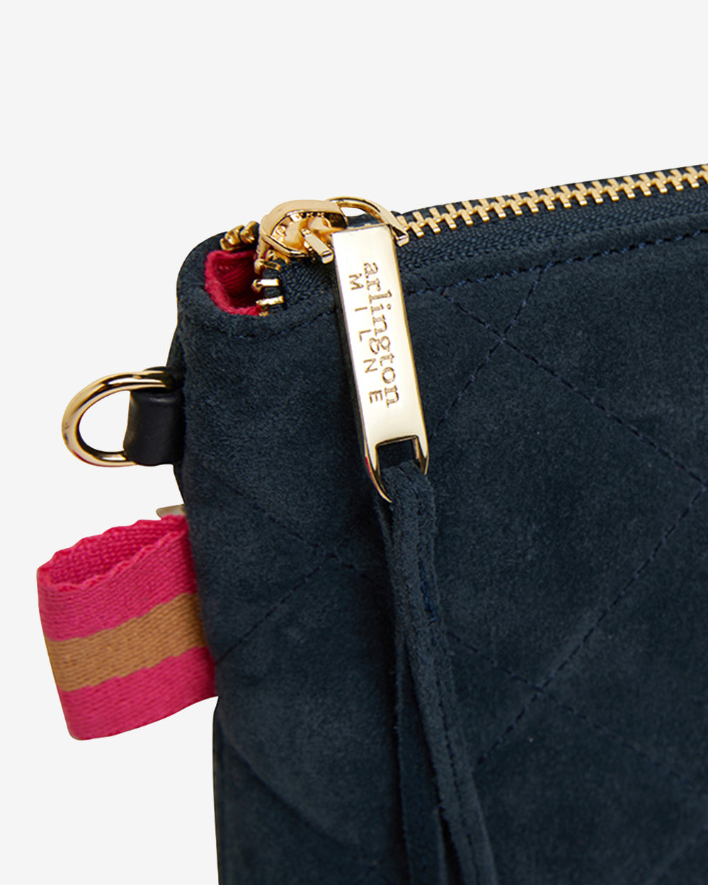 Alexis Crossbody - Quilted Navy Suede