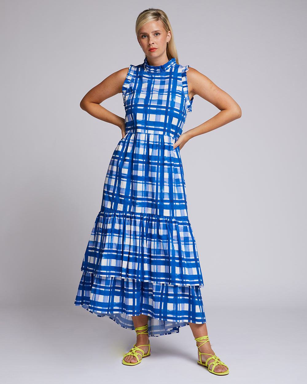 Annalise Dress - Brushstroke Check