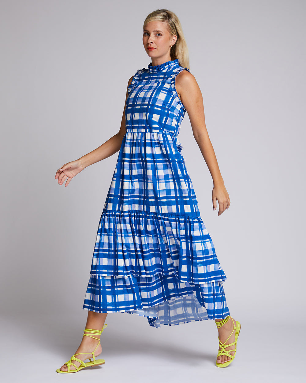 Annalise Dress - Brushstroke Check