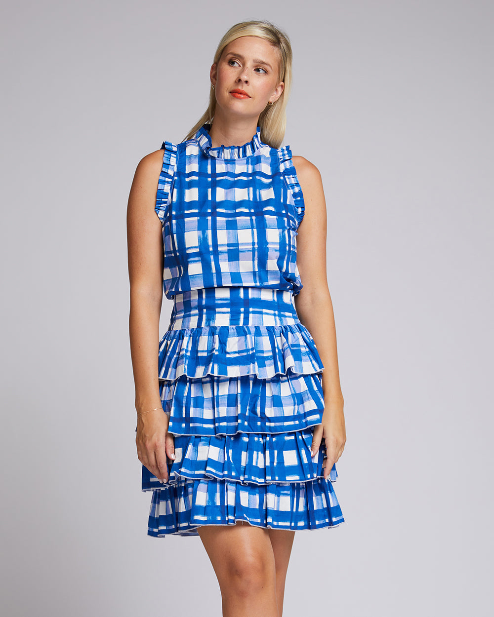 Annalise Top - Brushstroke Check