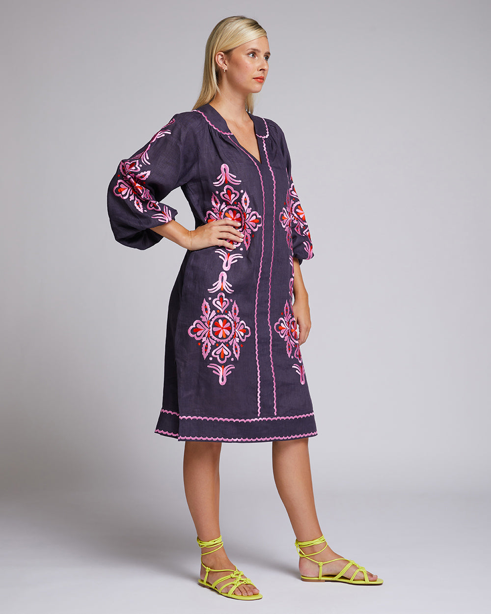 Ava Midi Dress - Navy
