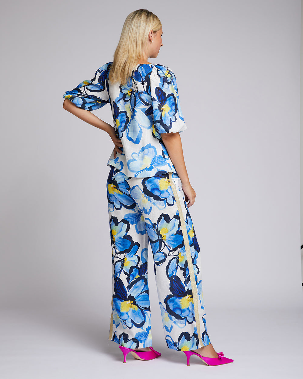 Azure Top - Iris Floral