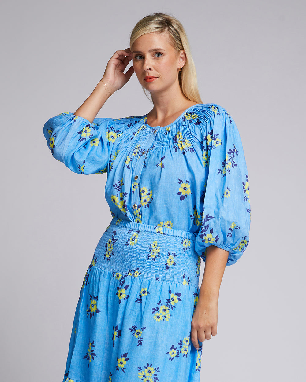 Renata Blouse - Neon Ditsy