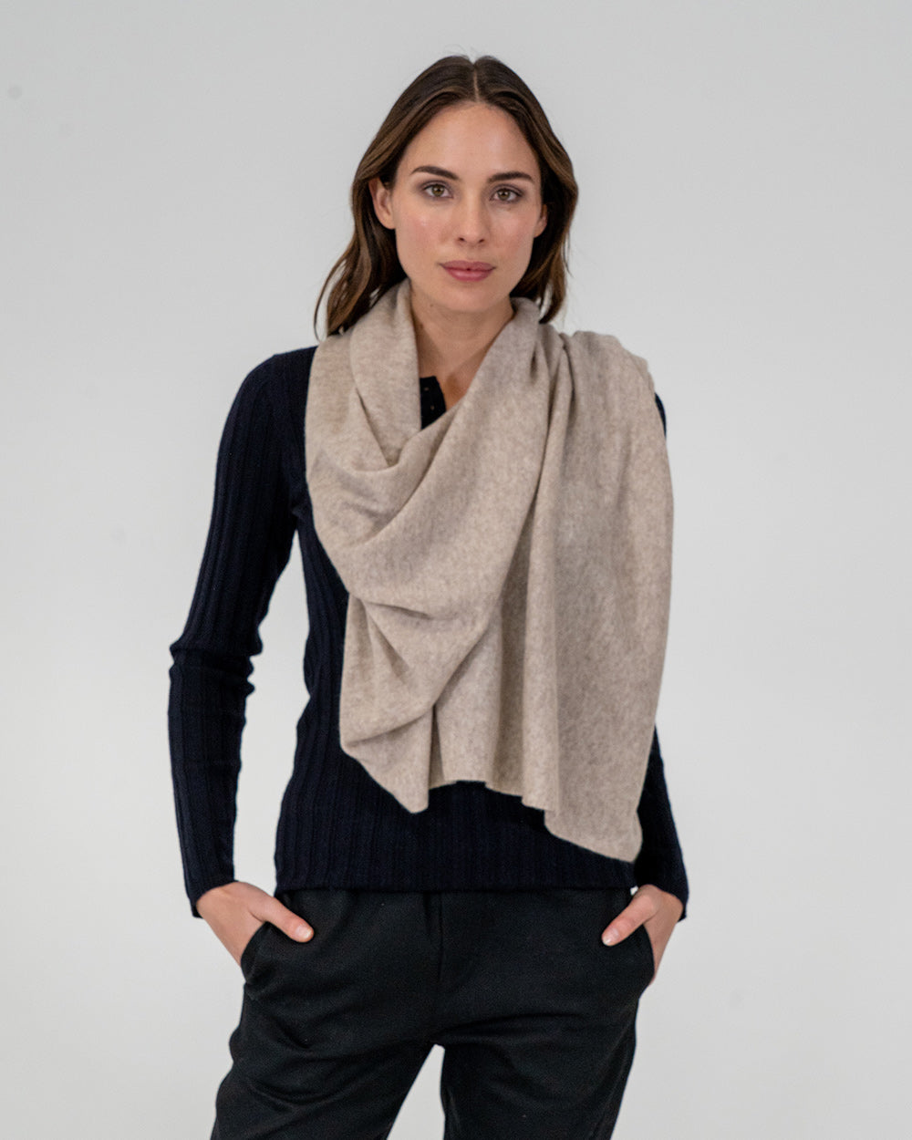 Cashmere Caplet - Light Brown