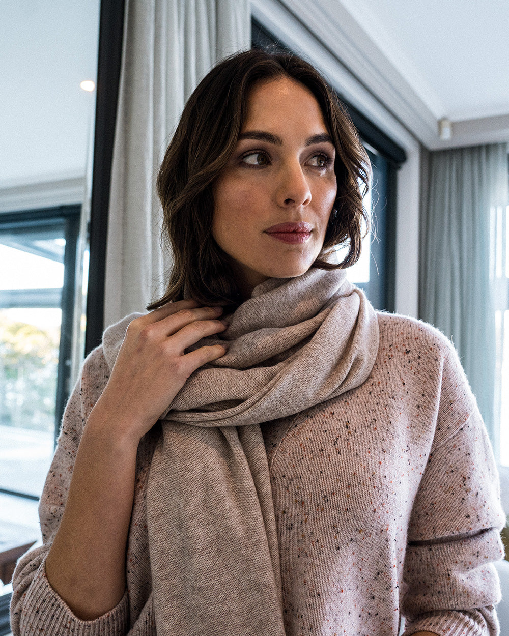 Cashmere Travel Wrap - Light Brown