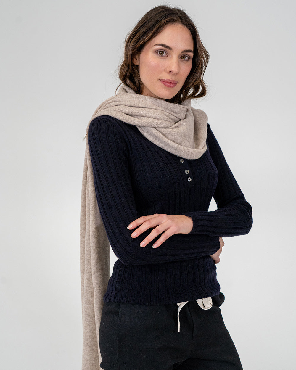 Cashmere Travel Wrap - Light Brown