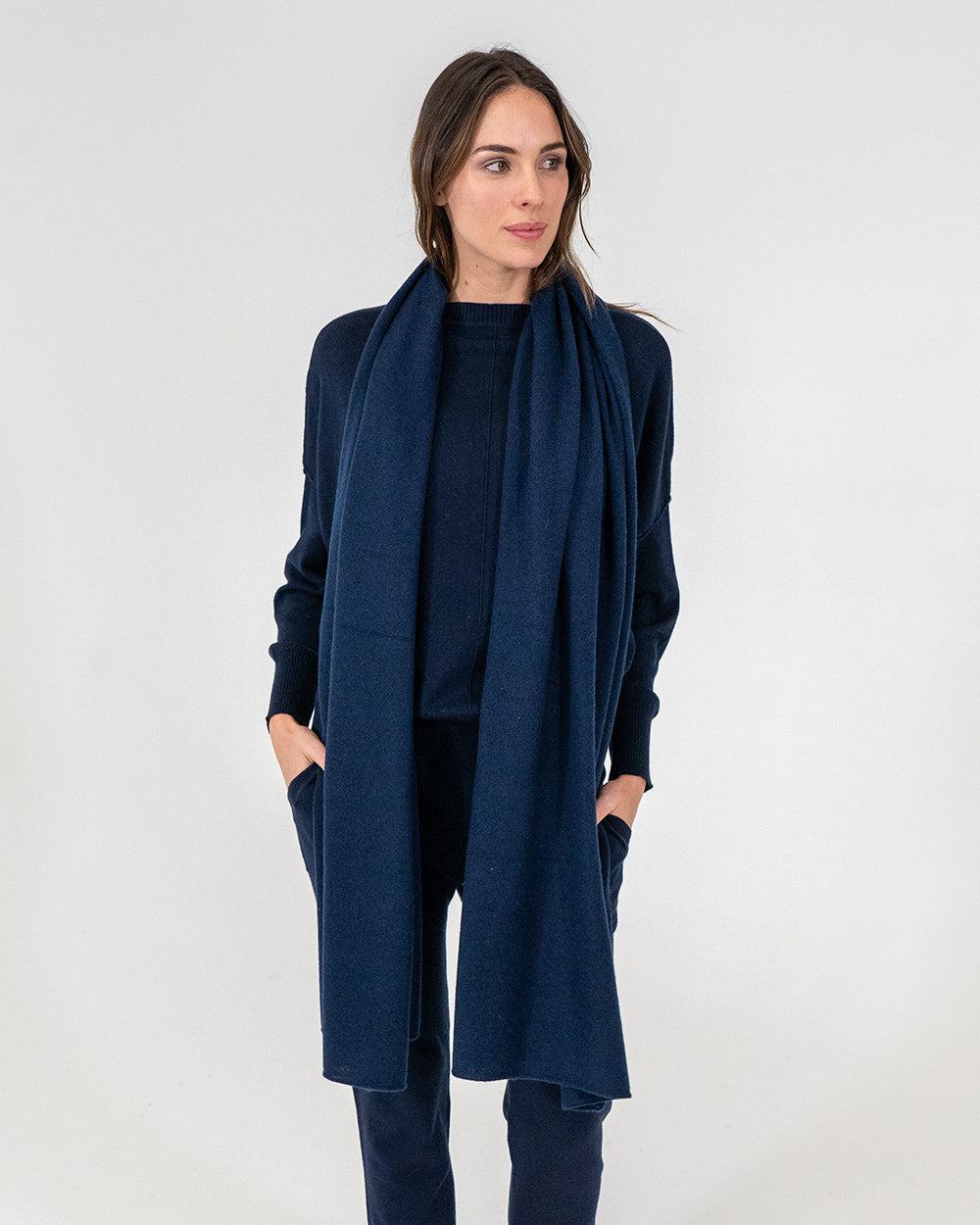 Cashmere Travel Wrap - Navy