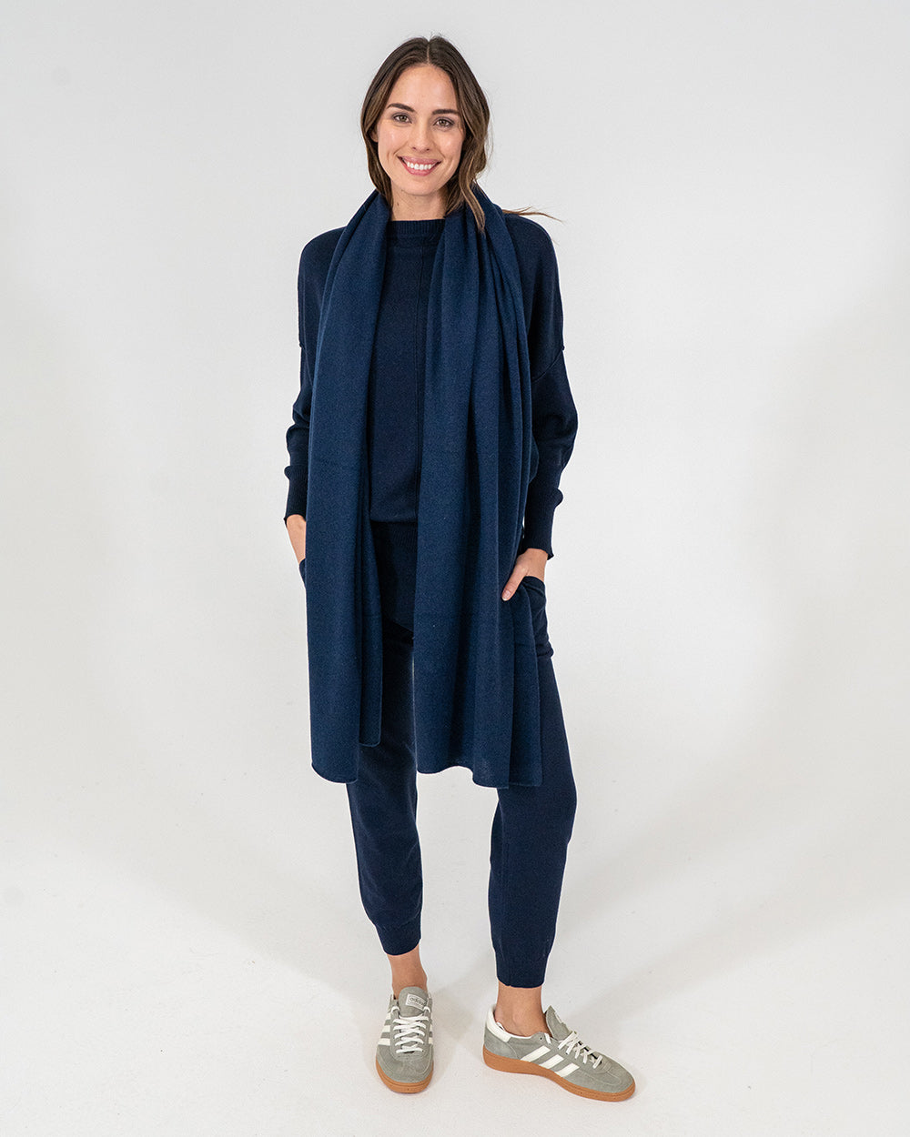 Cashmere Travel Wrap - Navy