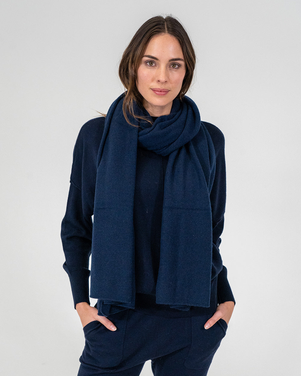 Cashmere Travel Wrap - Navy
