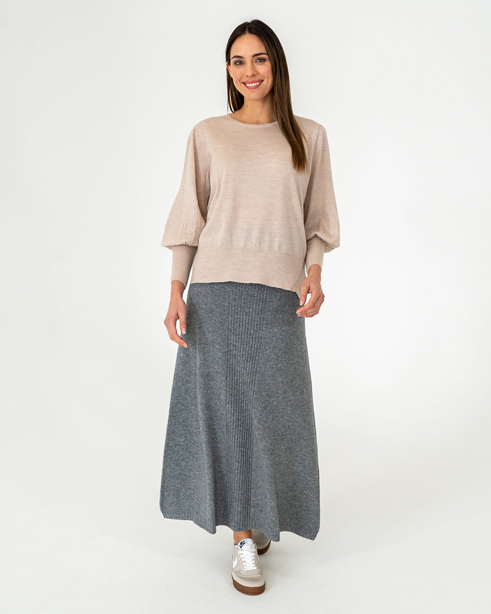 Harriet Ribbed Skirt - Charcoal