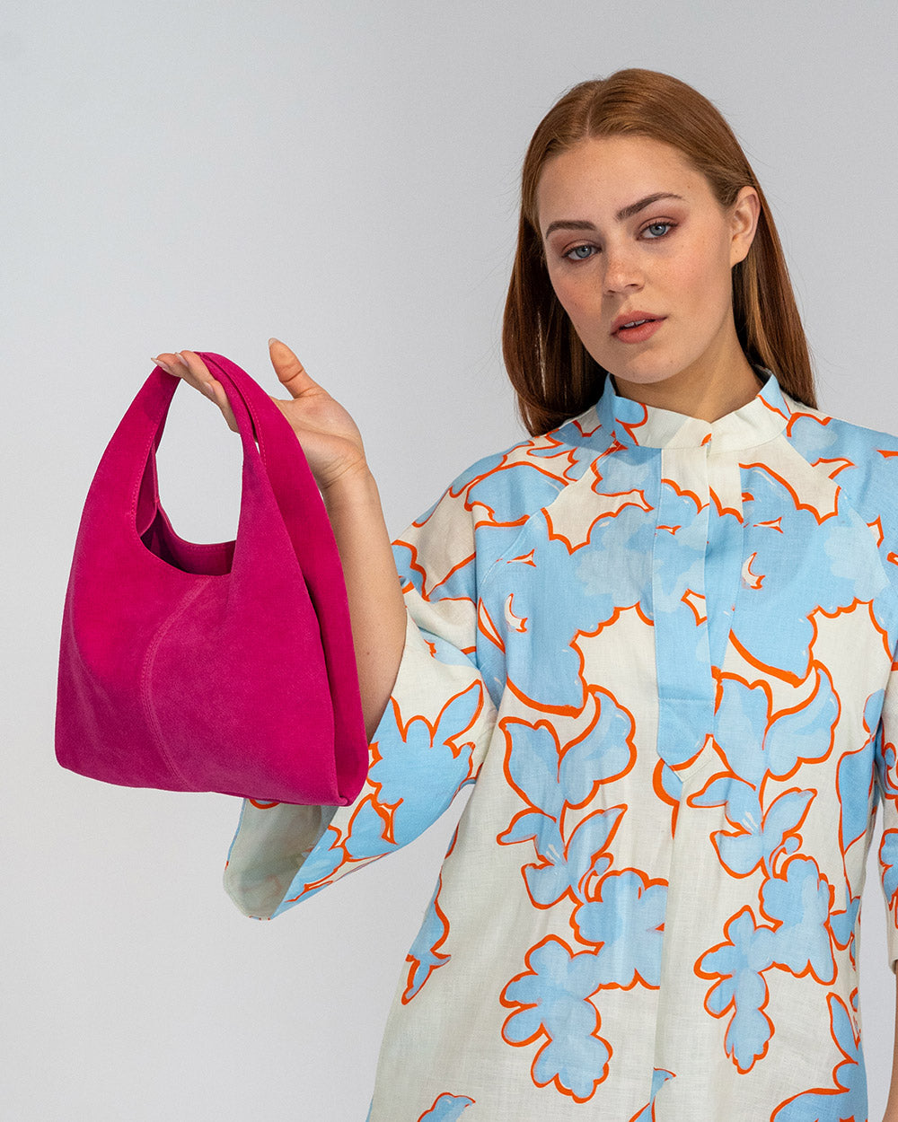 Emery Tote - Pink Suede