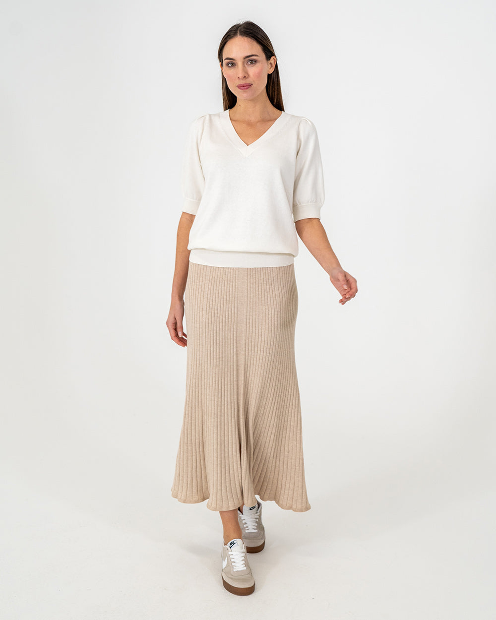 Evita Short Sleeve Knit - Chalk