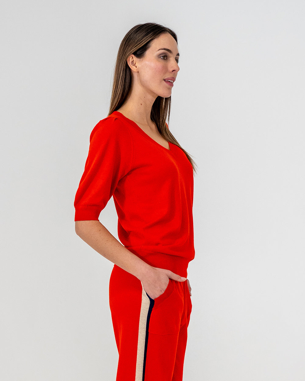 Evita Short Sleeve Knit - Poppy
