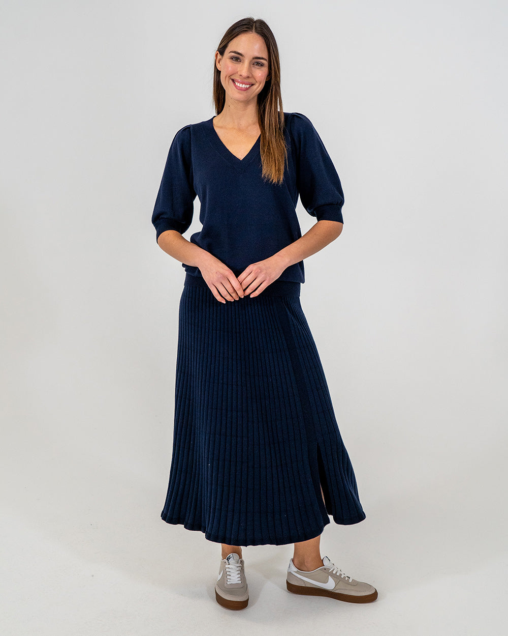 Evita Short Sleeve Knit - Navy