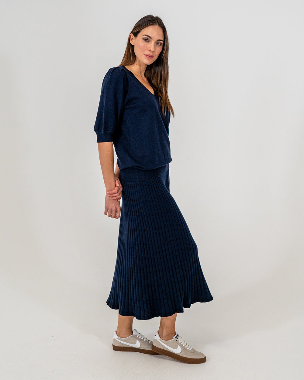 Evita Short Sleeve Knit - Navy