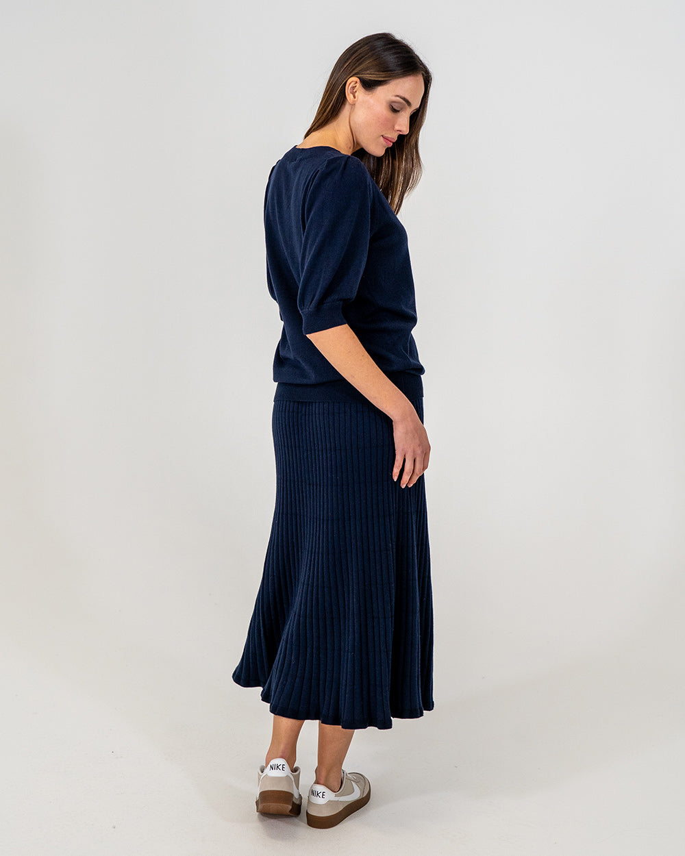 Evita Short Sleeve Knit - Navy