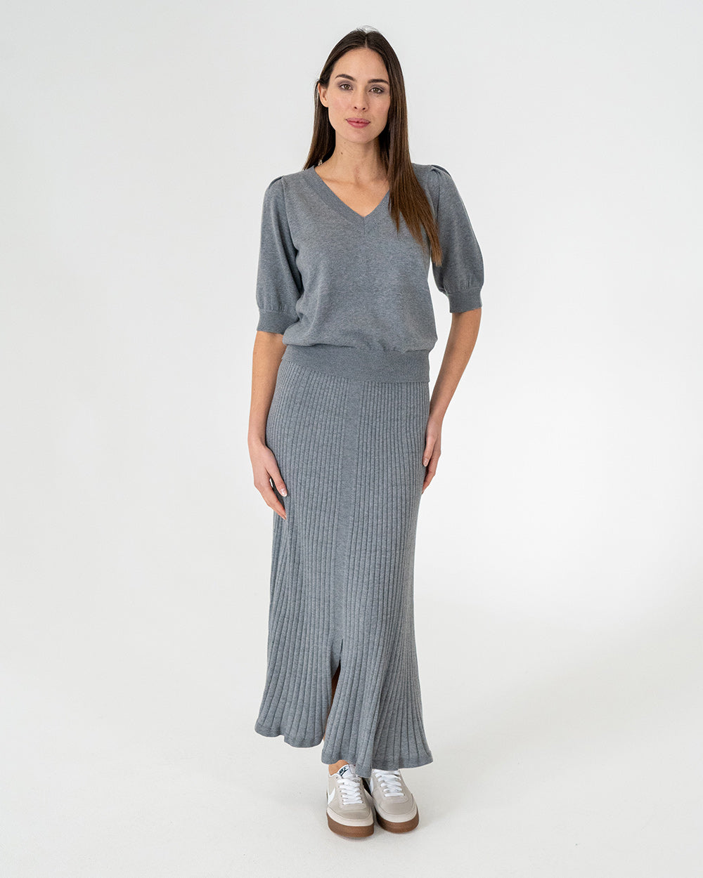 Callie Knit Skirt - Thunder Grey