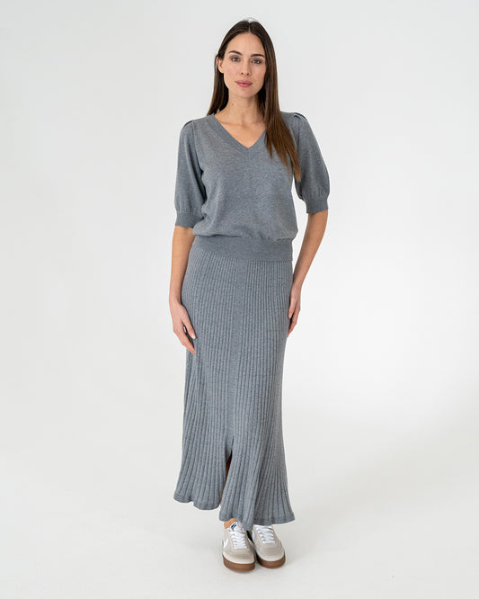 Callie Knit Skirt - Thunder Grey