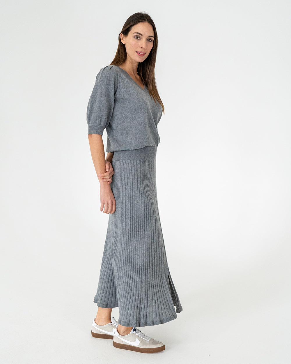 Callie Knit Skirt - Thunder Grey