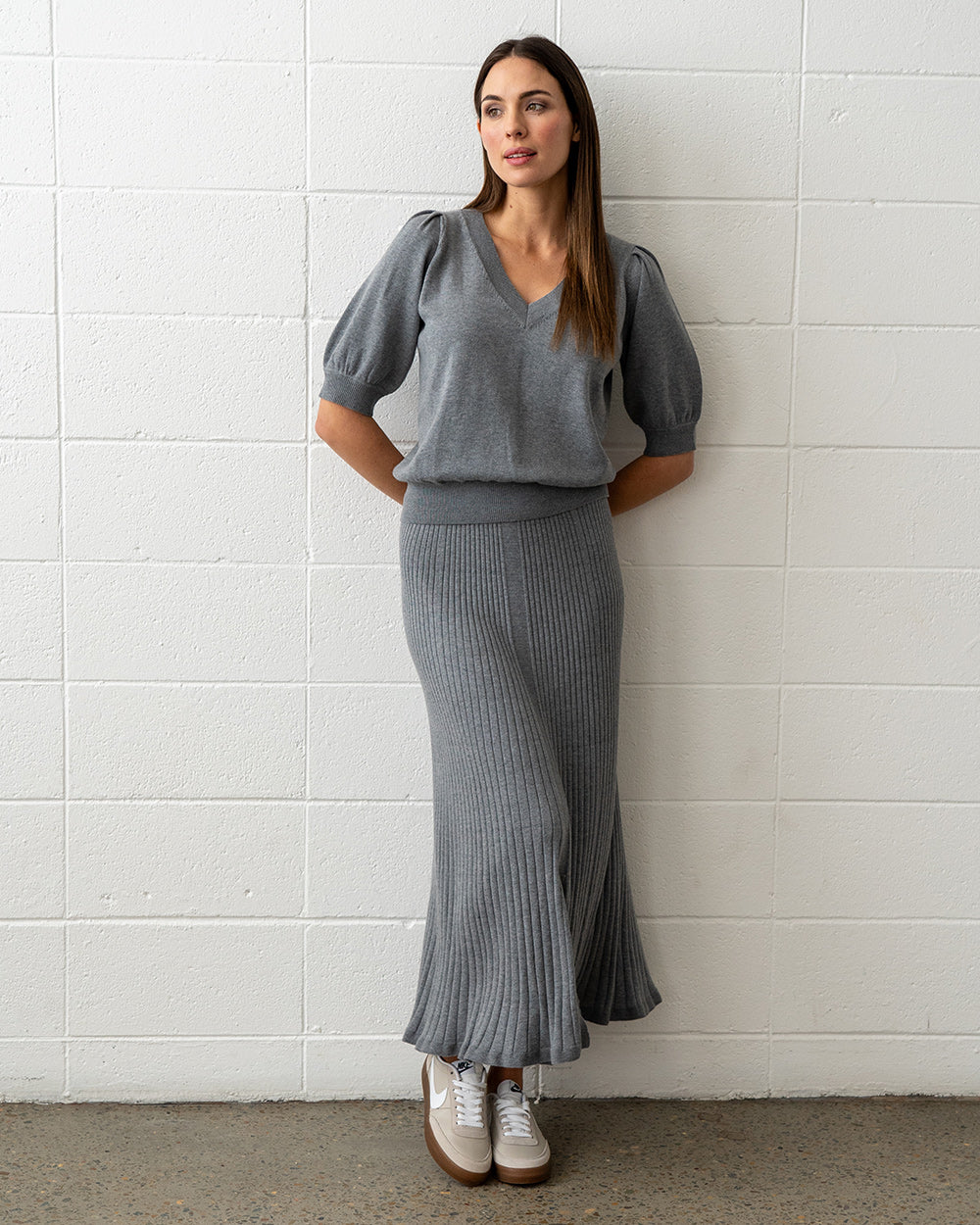 Callie Knit Skirt - Thunder Grey