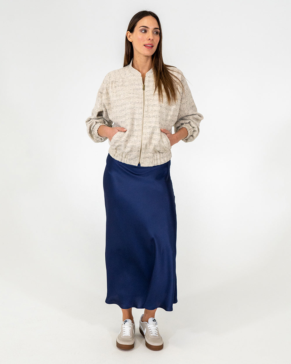 Josephine Bias Skirt - Navy
