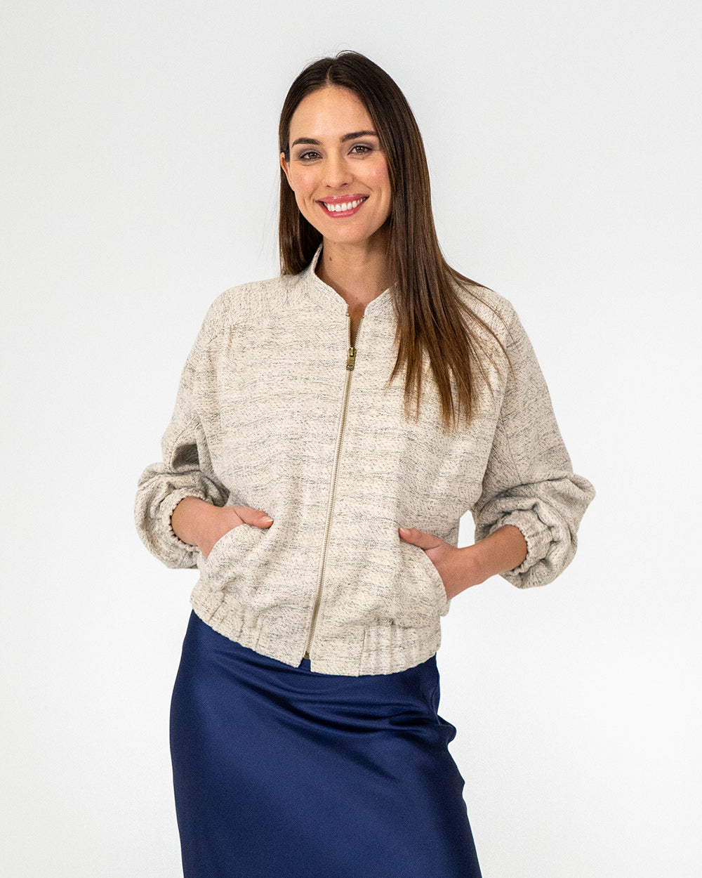 Frankie Bomber Jacket - Metallic Tweed