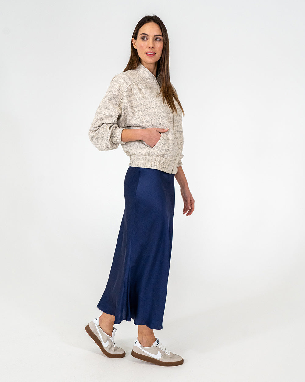 Josephine Bias Skirt - Navy