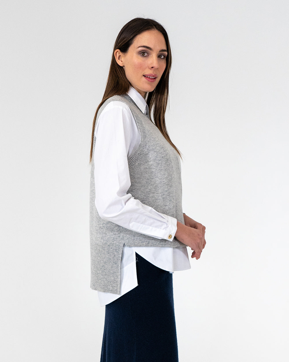 Alana Vest - Grey Marle