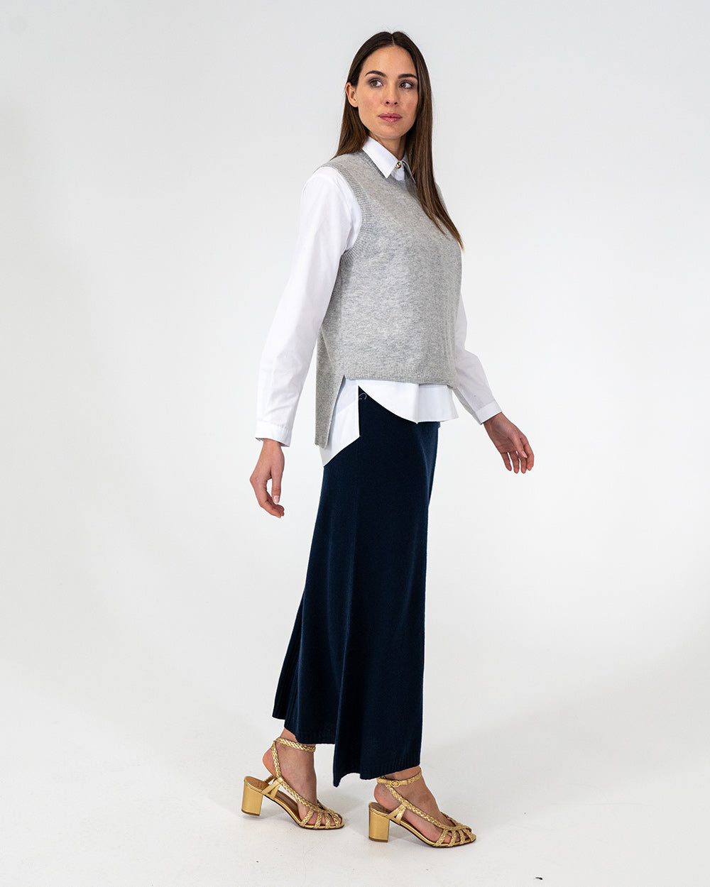 Harriet Ribbed Skirt - Navy