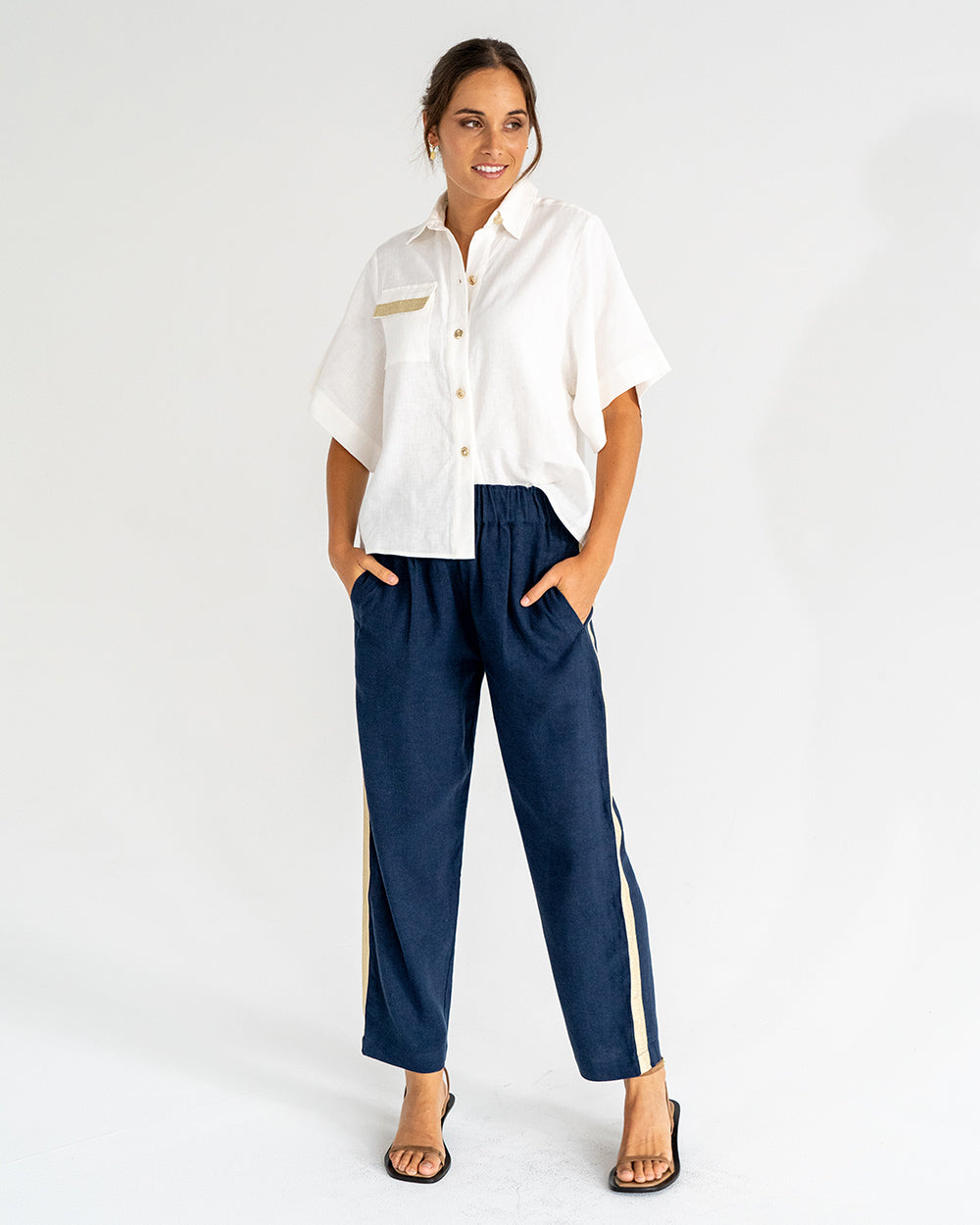 Leah Tapered Trouser - Navy
