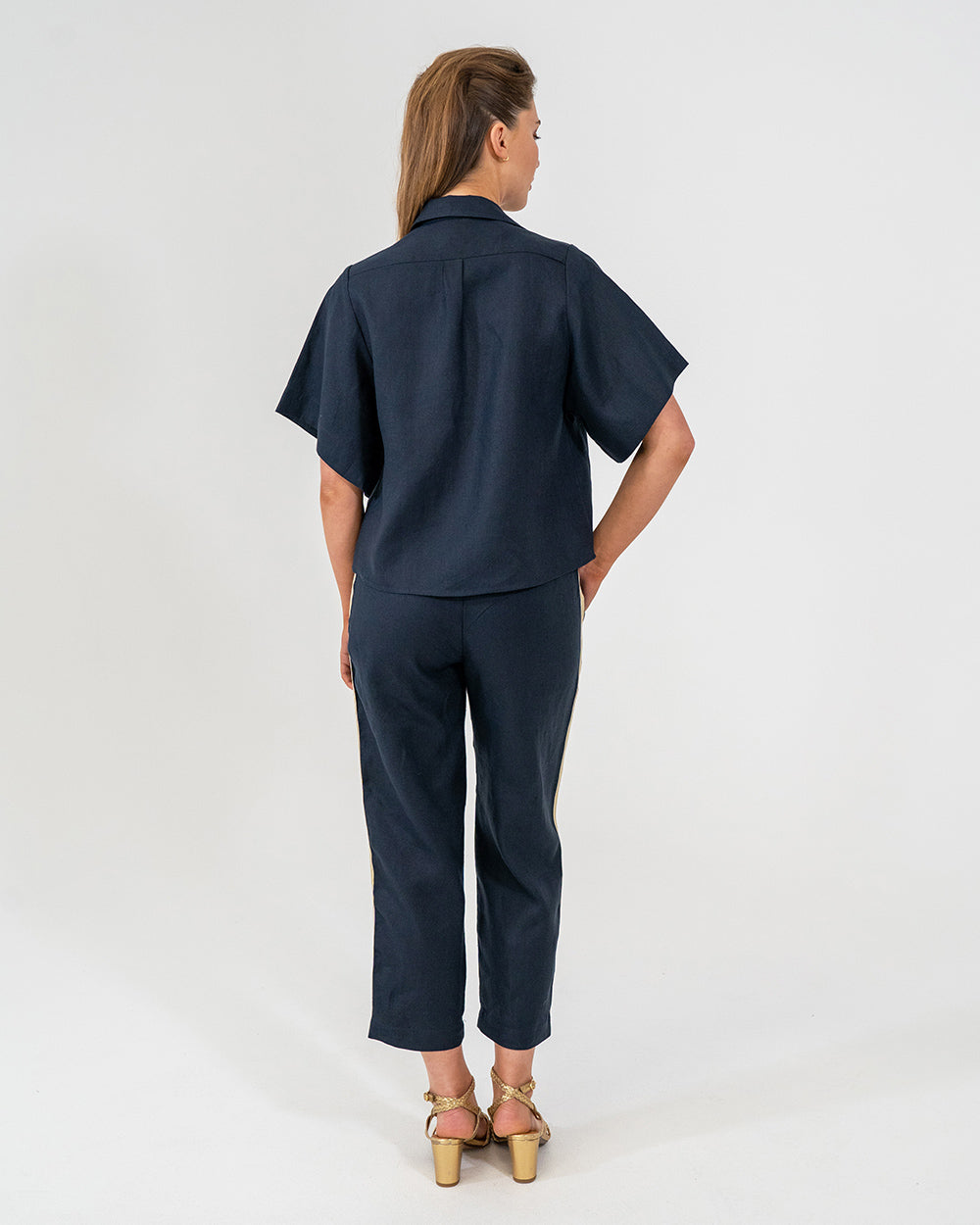 Leah Tapered Trouser - Navy