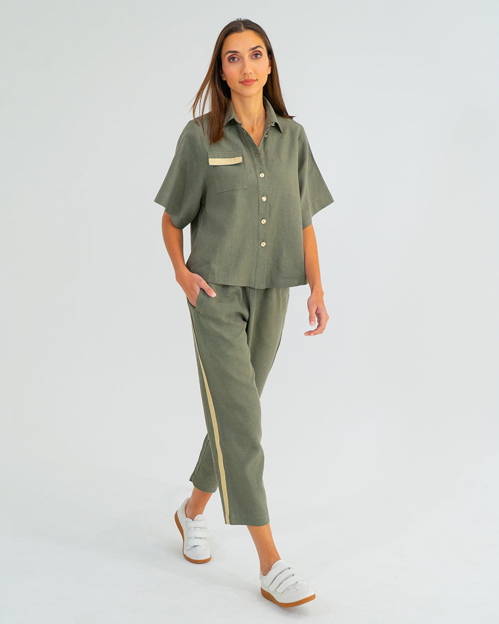Leah Tapered Trouser - Khaki