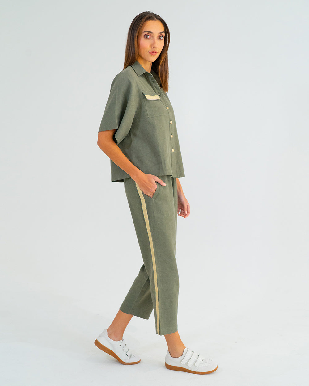 Leah Tapered Trouser - Khaki