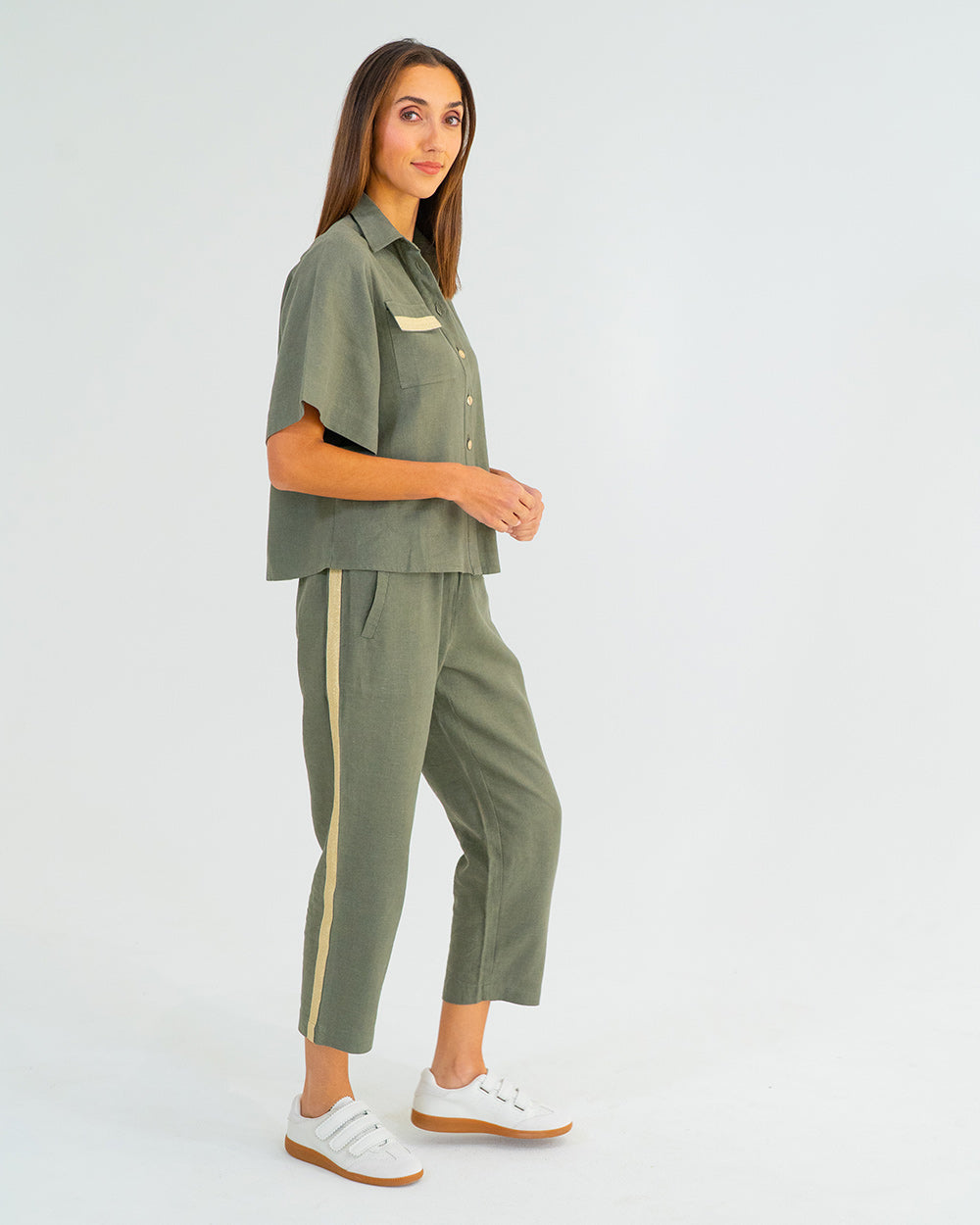 Leah Tapered Trouser - Khaki