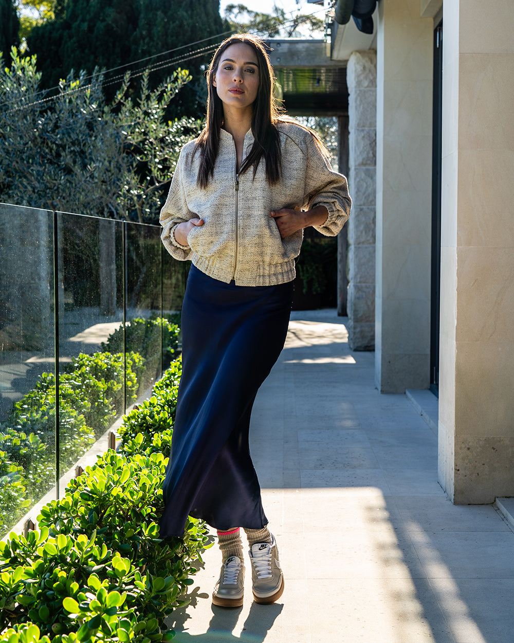 Josephine Bias Skirt - Navy