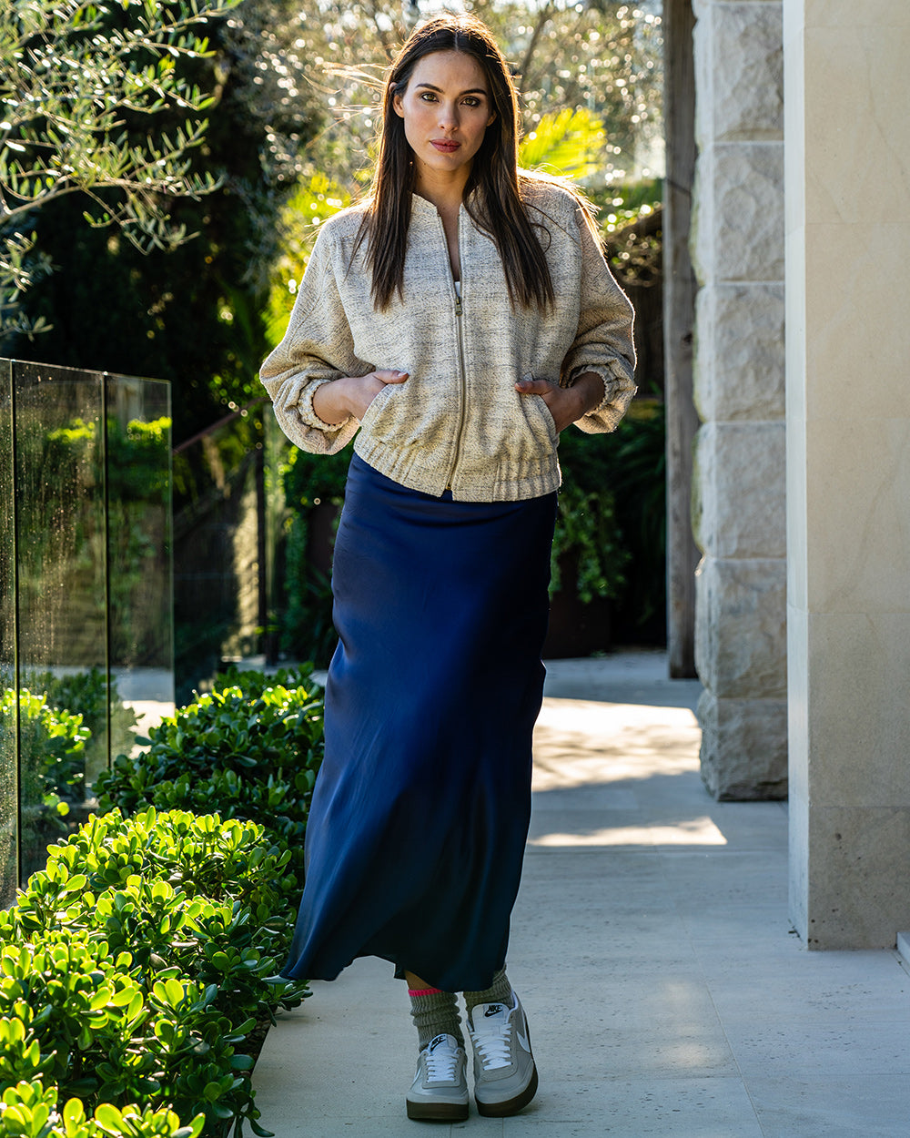 Frankie Bomber Jacket - Metallic Tweed