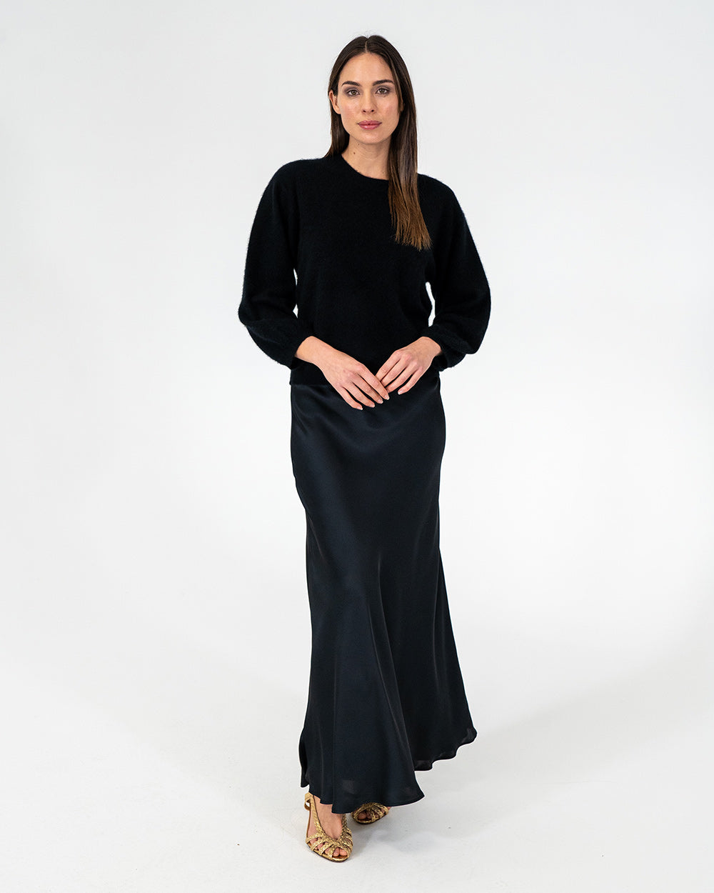Josephine Bias Skirt - Black