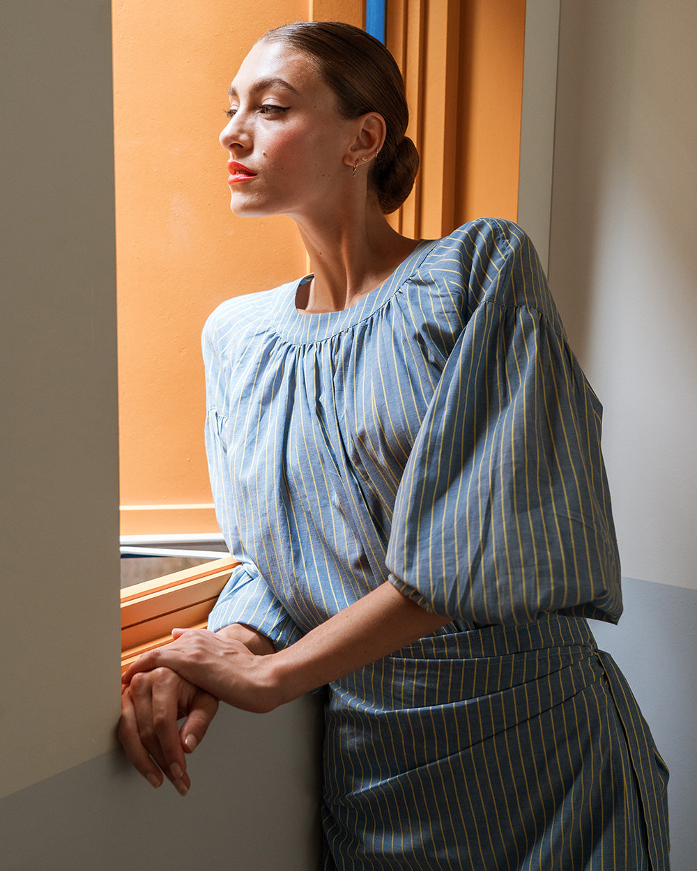 Jedda Wrap Skirt - Voile Stripe