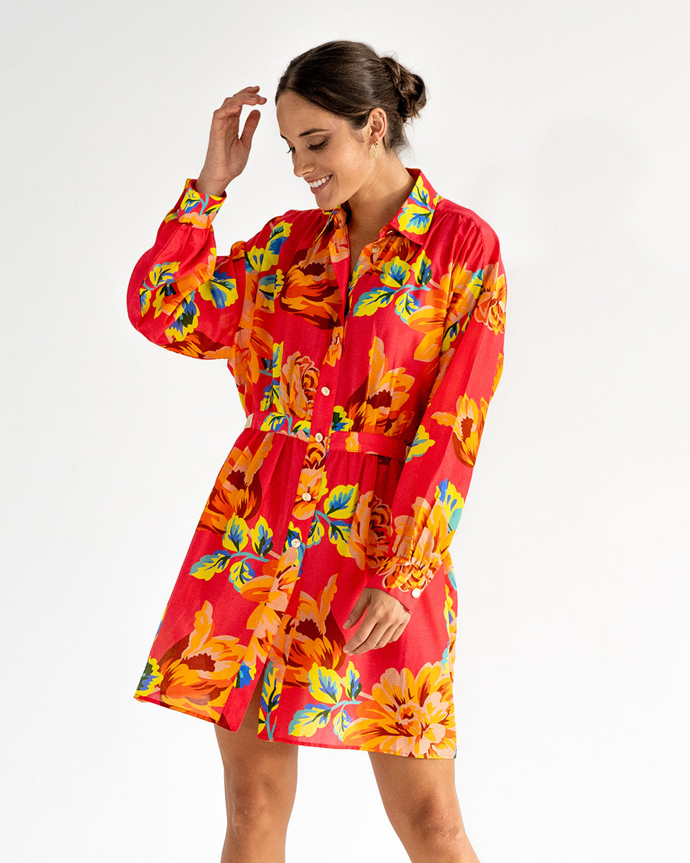 Leonie Shirt Dress - Sunset Floral