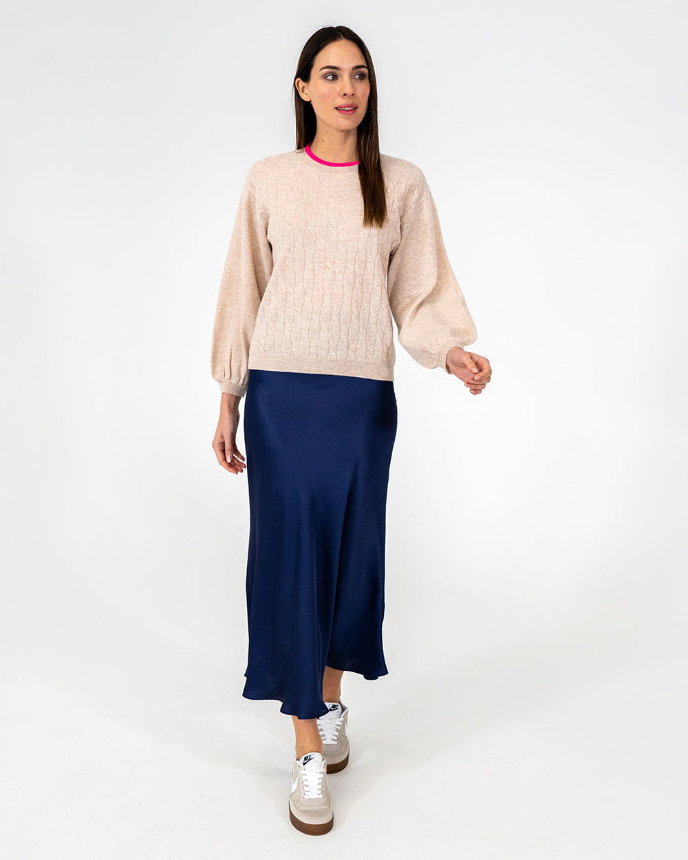 Contrast Marcella Knit - Blush/Dayglo