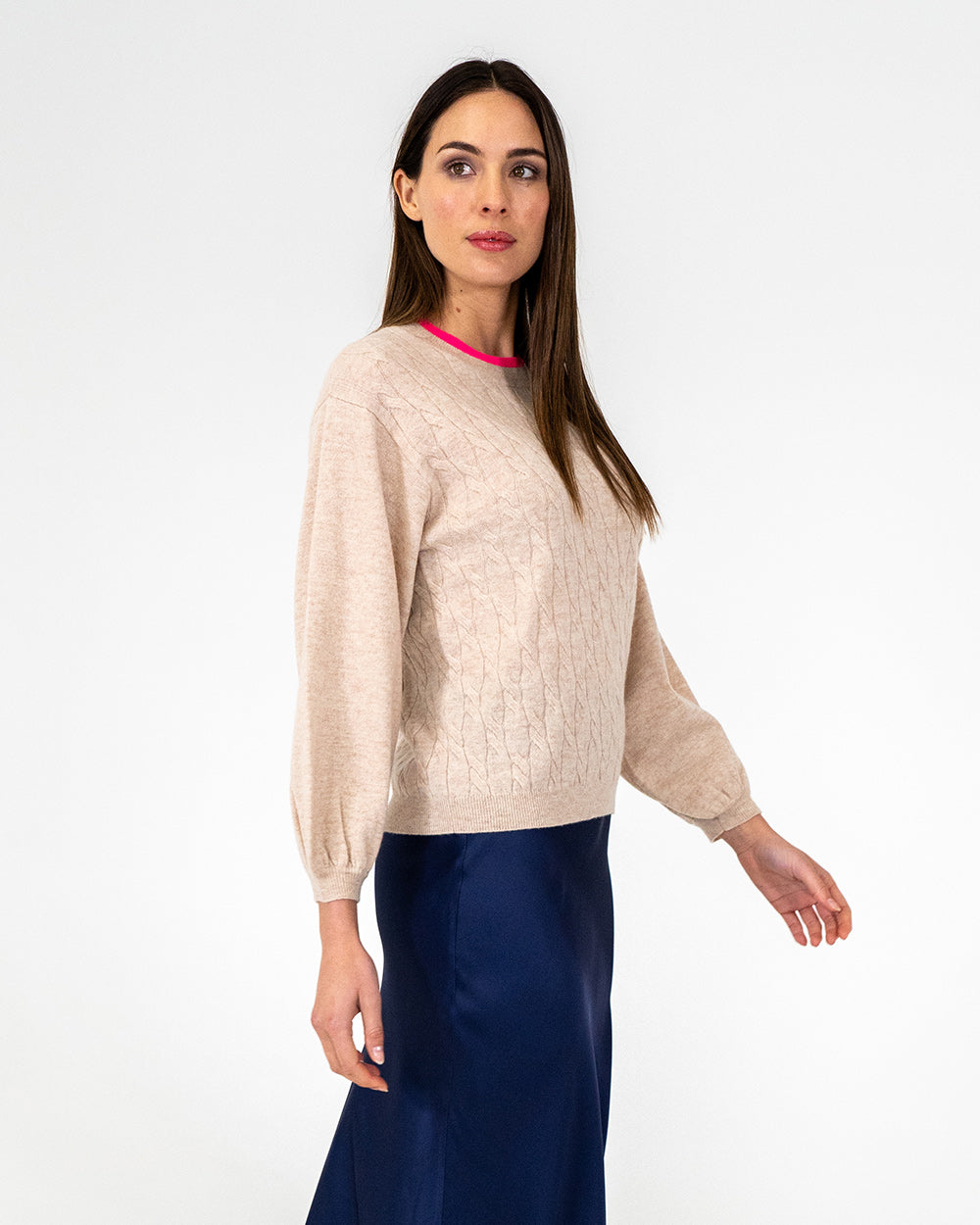 Contrast Marcella Knit - Blush/Dayglo